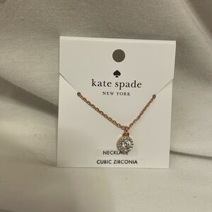 Kate Spade You’re a Gem Halo Pave Necklace Rose Gold  color